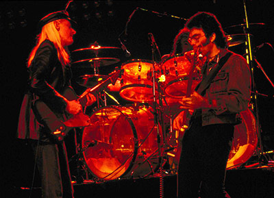 Photo of Johnny Winter, Jon Paris, Bobby Torello at Lorely Festival 1980 